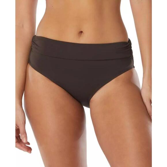 Coco Reef Womens High Waist Bikini Bottom Size XL Brown New Shirred Slimming - Picture 1 of 5